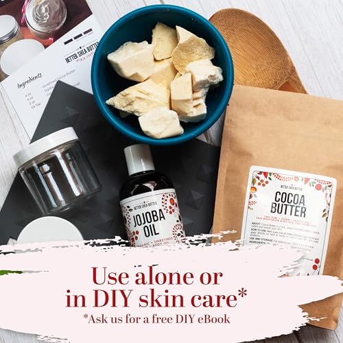 Organic Cocoa Butter Raw Unrefined - Food Grade USDA Certified - for Scars, Stretch Marks Cream - 100% Cocoa Butter Raw Organic for Skin Moisturizer, Lip Balm 8 oz