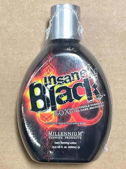 Millennium Tanning Insanely Black 60x, Mega Tingle Dark Tanning Lotion, 13.5 Ounces