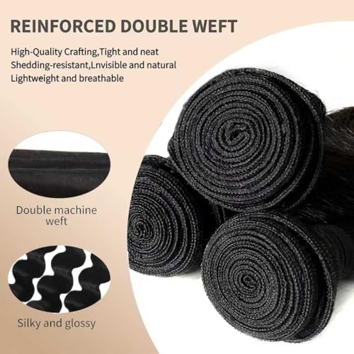 12A Unprocessed Brazilian Human Hair Body Wave human hair bundles 3 Bundles 18 20 22 Inch 300g/Pack Natural Black soft Smooth Double Weft Quick Weft Extensions for Women