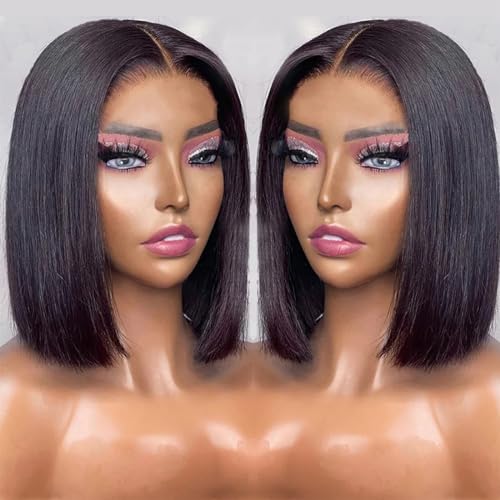 Healthair Straight Bob Wigs Human Hair 12inch 13x4 HD Lace Front Short Bob Wigs for Black Women Glueless Wigs Human Hair Pre Plucked Human Hair Wigs