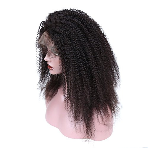 zigzag hair Afro Curly 13x6 Lace Front Wigs for Black Women Brazilian Pre Plucked Deep Part Lace Front Human Hair Wig 150% Density With Baby Hair (14inch, 150% Density)