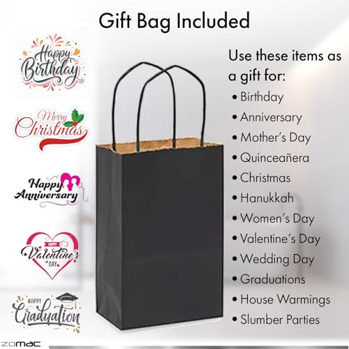 Satin Bonnet with 14 in 1 Miracle Worker Hair Moisturizer, Shampoo, and Conditioner Gift Set. Includes Gift Bag. Pamper Yourself or a Friend (Hearts)