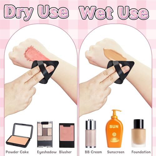 30 Pcs Powder Puff Face Soft Makeup Sponge,Triangle Powder Puffs for Face,Soft Velour Makeup Puff for Loose and Cosmetic Foundation,Baking & Setting Powder Sponge