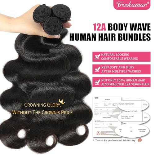 Body Wave Bundles Human Hair 12A Body Wave Bundles Human Hair 24 24 24 Inch 3 Bundles Brazilian Virgin Hair Extensions Natural Color