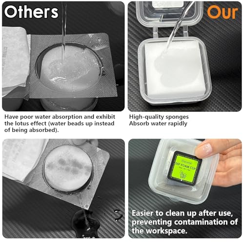 Dip Foam Cups-16Pcs Square Tattoo Supplies Disposable Rinse Caps for Color Switching & Needle Cleaning