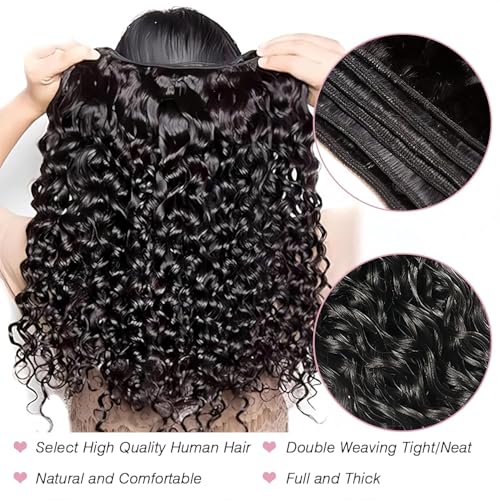 Selina 4 Bundles 18''20"22"24" Kinky Curly Bundles Human Hair Bundles Unprocessed Remy Hair Extensions Brazilian Virgin Human Hair 100 Gram/Bundle (18 20 22 24inch, Natural Color)