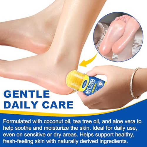 Bieyoc 60% Urea Cream with 2% Salicylic Acid, Urea Foot Cream Stick for Cracked Heels, Calluses and Rough Skin, Portable Foot Balm Stick No-Mess Applicator,1.41oz