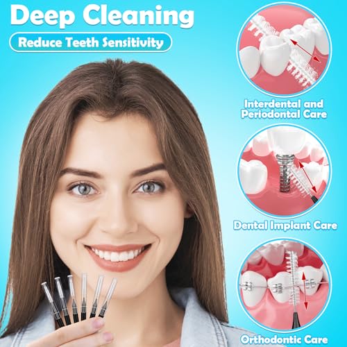 Modacraft 120Pcs Interdental Brushes, Deep Cleaning Braces Flossers for Braces Orthodontic with Soft Bristles 360¡Æ Bendable Floss Heads Dental Brushes Between Teeth Gum Braces Oral Cleaning Tool Kit