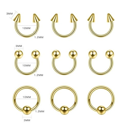 Xpircn 80Pcs Piercing Kit 316L Stainless Steel Belly Button Ring Ear Nose Septum Piercing Jewelry 20G 18G 16G 14G 12G Piercing Tools with Clamps Gloves for Body Piercing