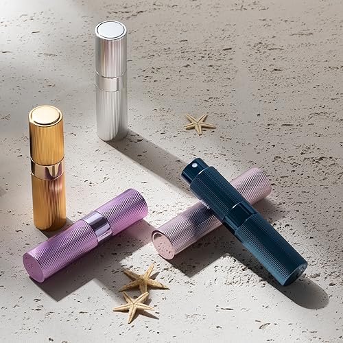 LISAPACK 8ml Perfume Atomizer Spray Bottle, 1pcs Travel Cologne Sprayer Refillable, Empty Mini Portable Perfume Dispenser (Gold)