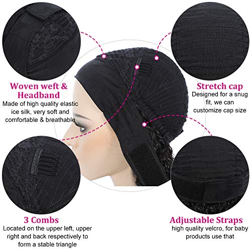 Hermosa Water Wave Headband Wig Human Hair Easy Wear 150% Density Brazilian Headband Human Hair Wigs For Black Women Glueless Machine Made Headband Wig 26 inch