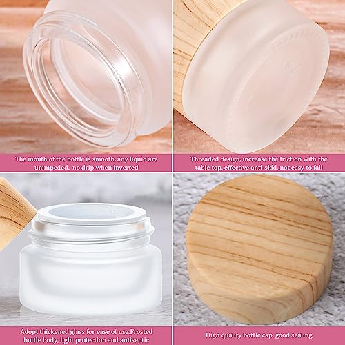Geiserailie 60 Pieces Glass Cosmetic Containers Empty Sample Jars with Leak Proof Lids Makeup Sample Containers for Lotion Cream Cosmetic (5 Gram)