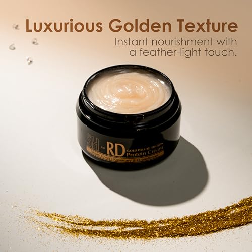 SH-RD Protein Cream Gold Deluxe Edition | Deep Conditioner for Dry Damaged Hair | Leave-In Hair Protein w/Rosemary & Gold Leaf | Repair Split Ends, Promote Shine - 2.71oz/80ml
