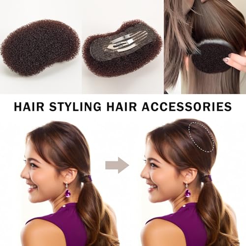 3PCs Volumizing Hair Sponge Inserts with Puff Cushion Clips ? Hair Styling Tools for Adding Volume and Fullness for Women and Girls