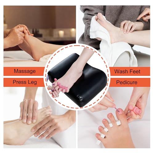 Pedicure Stand Stool Footrest Stand Adjustable Height Technician SPA Beauty Stand Stool with Non-Slip SPA Salon Home Equipment Black
