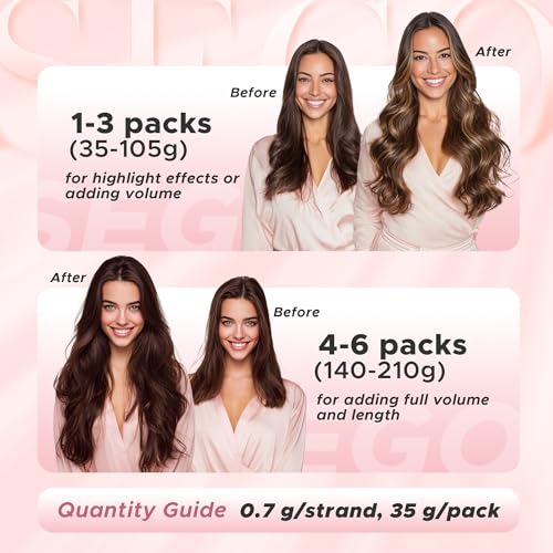 SEGO Nano Tip Hair Extensions Human Hair, Nano Beads Balayage Seamless Highlight Pre-bonded Extensions for Women, 0.7g/strand, 50 strands 35g/pack -20 Inch#18RP613R Ash Blonde&Bleach Blonde