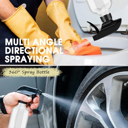 AMORIX Plastic Spray Bottles 2 Pack 360¡Æ Water Spray Bottle for Cleaning 10 oz/300 ml Upside Down Spray Bottle Small Mister Squirt Bottle with Adjustable Nozzle for Hair, Cooking, Plant, Pet