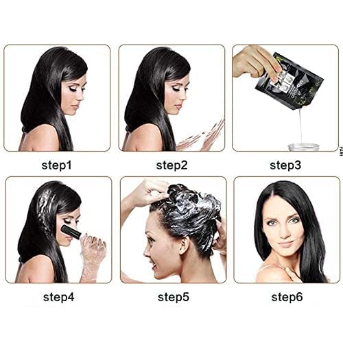 10 PCS Hair Dye Shampoo for Men Women, Black, Natural Hair, Instant Hair Dye, Lasts 30 Days, Great Choice for Woman & Man