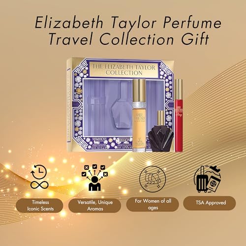 Elizabeth Taylor Fragrance Collection Eau de Toilette 3-Piece Set for Women (White Diamonds, Passion, White Diamonds En Rouge)