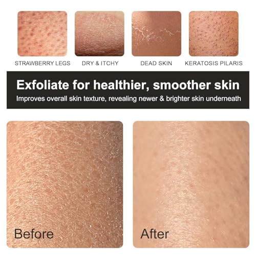 Exfoliating Glove, Korean Exfoliating Mitt, Exfoliating Body Scrubber, Viscose Fiber Shower Mitt, Dead Skin Remover for Smooth Skin, Self-Tan Prep and Removal, Pink