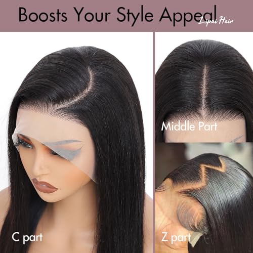 13x4 HD Lace Front Wigs Human Hair Straight Wigs for Black Women - 220% Density, Pre-Plucked Natural Hairline & Glueless Design for Effortless Style, 20 Inch