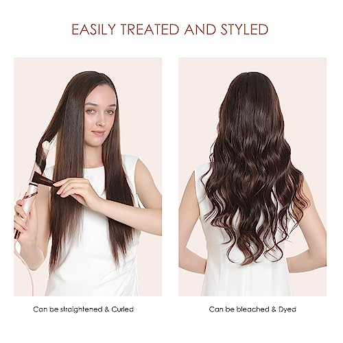 Sisily Clip in Hair Extensions Real Human Hair, 24 inch 180g, Jet Black, 100% Brazilian Remy Human Hair Clip in Extensions Soft Straight 7pcs Per Set with 16 Clips Double Weft