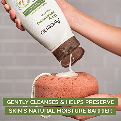 Aveeno Sensitive Skin Essentials Gift Set with Daily Moisturizing Lotion, Daily Moisturizing Body Wash, Calm + Restore Makeup Removing Wipes, & Skin Relief Repairing Hand Mask, 4 items