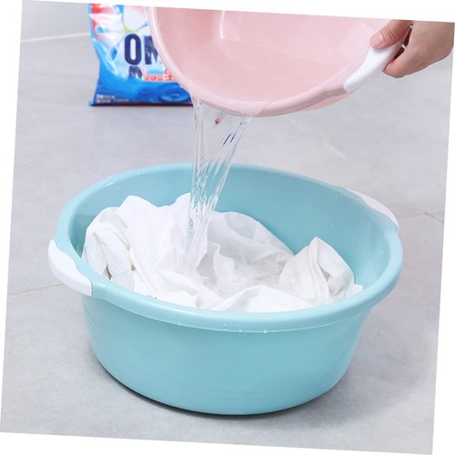 COLLBATH 2Pcs Medium Sky-blue Plastic Wash Basin Household Foot Bath Basin for Kitchen and Bathroom Multifunctional Anti-slip Design and Odorless Material