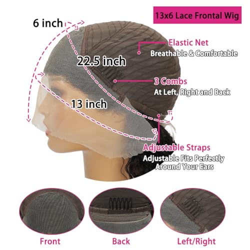 32 Inch Deep Wave Lace Front Wigs Human Hair Pre Plucked 13x6 Deep Wave HD Lace Frontal Wigs Human Hair Curly Wigs for Women 200% Density Deep Curly Glueless Wigs Human Hair with Baby Hair