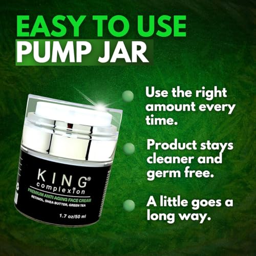 Black Mens Organic Anti Aging Face Cream - Premium - Lightweight - Non Greasy - Easy Pump Jar - Won't Irritate - All Skin Types - Black Owned - Mens Face Moisturizer (1.7 oz)
