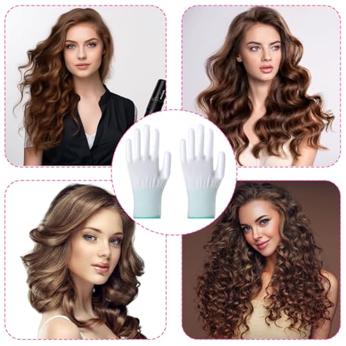 4 Pcs heat gloves for hair styling,Professional curling iron glove,heat resistant gloves for flat Iron and Curling Wand Suitable