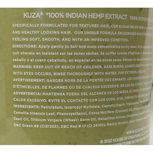 Kuza 100% Indian Hemp Hair & Scalp Treatment, 7.7oz - Improves Dry Hair and Scalp