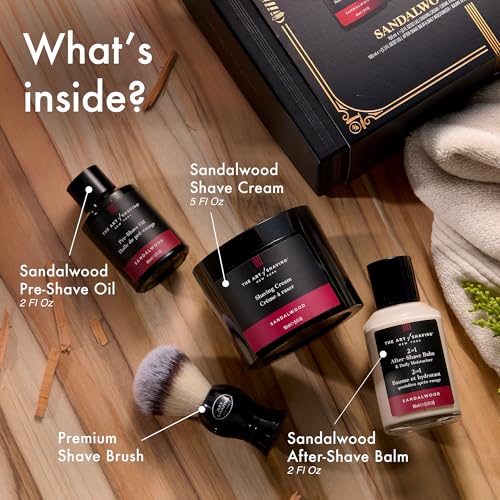 The Art of Shaving Shaving Kit for Men - The Perfect Gift for The Perfect Shave with Shaving Cream, Shaving Brush, After Shave Balm, & Pre Shave Oil