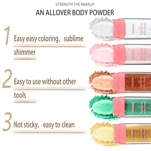Green Glitter Powder, Sparkling Neon Outfit Party Rave Festival Accessories Body and Face Highlighter Makeup. (04# Green)