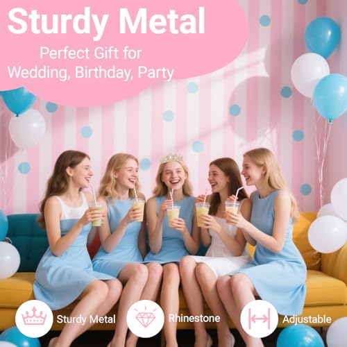 Tiara Crown for Women, Headband Hair Accessories for Birthday Wedding Party Costume