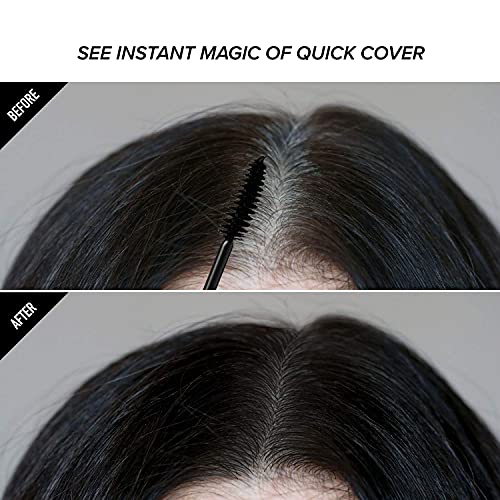 RED by KISS Quick Cover Root Touch Up Rescue (Black 2 Pack), Mascara Natural Water-Resistant Temporary Gray Concealer Cover Up Brush for Hair Mustache & Beard, Formulated with Jojoba Oil