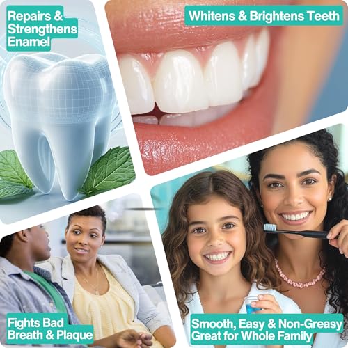 Nano-Hydroxyapatite Oil Pulling Whitening Mouthwash for Teeth and Gums, Natural & Organic, Whitens Teeth, Strengthens Enamel, Fights Bad Breath & Plaque ? Smooth & Non-Greasy ? for Adults - 16oz