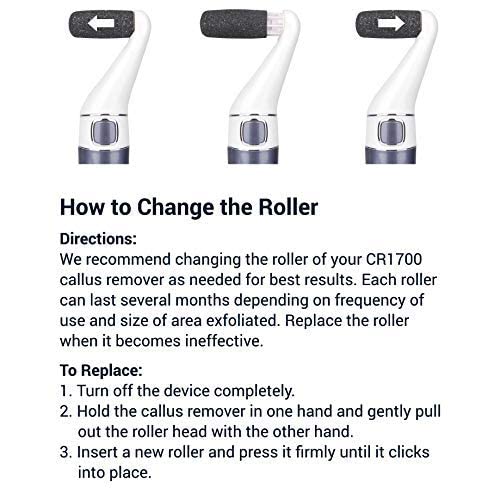 Own Harmony Electric Callus Remover for Feet and 6 Rollers Bundle: Rechargeable Pedicure Tools & Professional Foot Care for Women - Electronic Foot File Sander - Best for Hard Dry, Dead, Cracked Skin