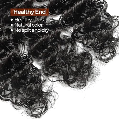 Deep Wave Bundles Human Hair Brazilian Virgin Hair Weave 4 Bundles Deep Curly 12A Grade Unprocessed Human Hair Extensions Natural Black 100g/pc 20 22 24 26 Inch