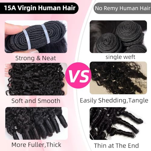 PERISMODA Burmese Curly Bundles Human Hair 100% Unprocessed Raw Virgin Water Wave Quick Weave Hair Bundles with Spiral Curly Ends 15A 3C4A Kinky Curly Human Hair One Bundles Natural Black 26 Inch
