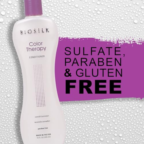 Biosilk Color Therapy Conditioner, Replenishes Moisture While Protecting Color, Enhances Vibrancy & Shine, Sulfate, Paraben & Cruelty-Free, 12 Oz