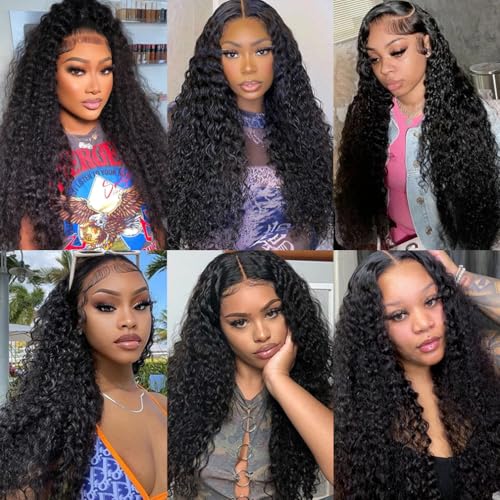 24 Inch Deep Wave Lace Front Wigs Human Hair 13x4 Lace Front Wigs Human Hair Pre Plucked Brazilian Curly Humanhair Wig 200 Density Glueless Frontal Wig