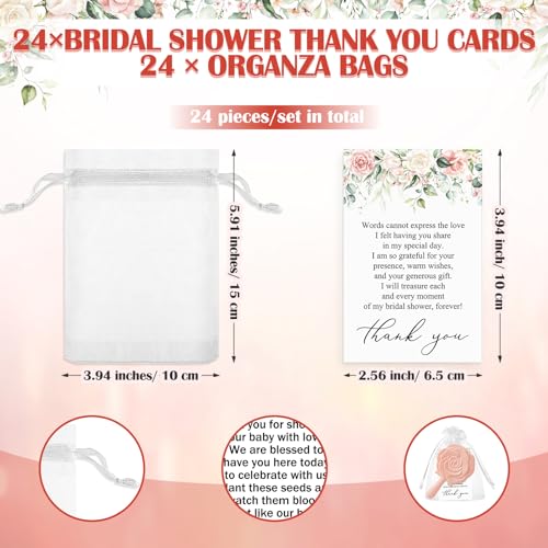 Wenqik 24 Sets Bridal Shower Favors Rose Compact Mirrors Bulk Wedding Favors for Guests Rose Compact Handheld Mirrors with Thank You Cards and Organza Bags Wedding Party Guests Souvenir Gifts (Pink)