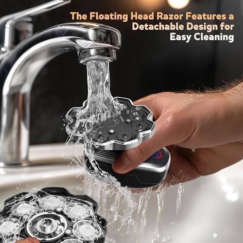 Electric Razor for Men,Head Shavers for Bald Men,5-in-1 Electric Razors with Wet & Dry Bald Head Shaver,9D Floating Head Shaver Comes with Magnetic Detachable Blades