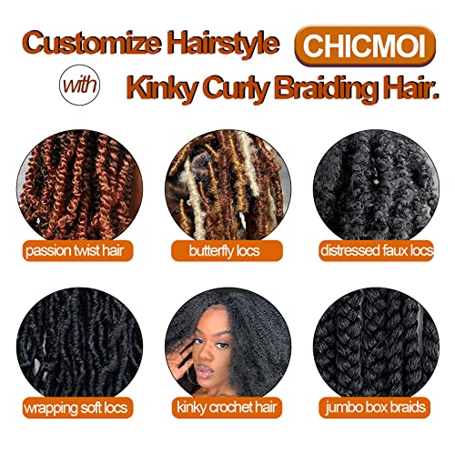 Marley Twist Braiding Hair 16 Inch Springy Afro Twist Hair 3 Packs Kinky Twist Hair for Braiding 1B Black Spring Twists Hair Curly Braiding Hair Extension for Black Women