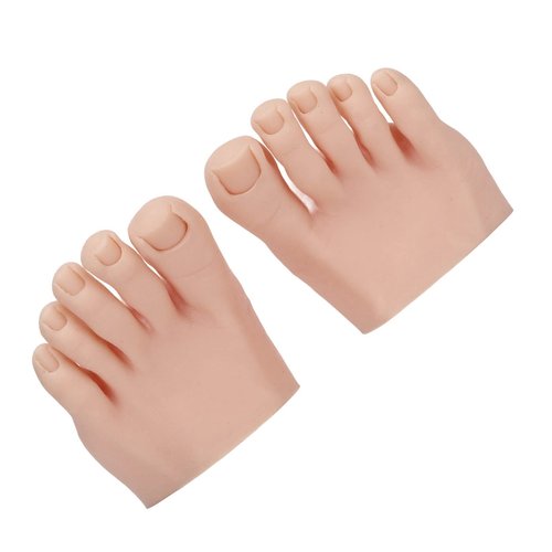 Nail Art Training Foot 1 Pair Fake Half Foot for Pedicure Practice, Soft Wear Resistance Silicone Practice Foot Pedicure Tattoo Practice Silicone Foot Model Acrylic Nails