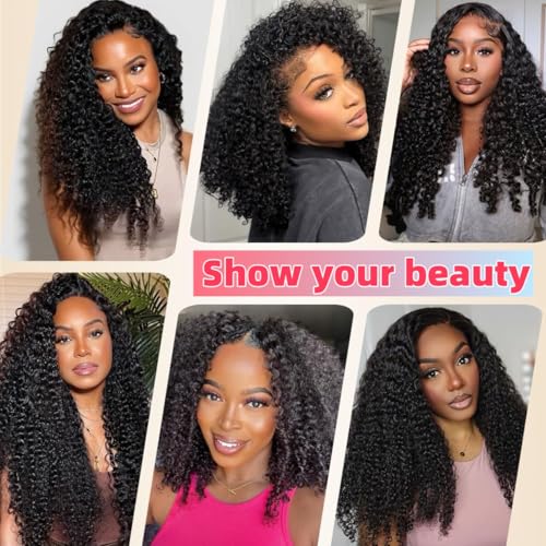 100% Human Hair Knotless Pre-Separated Crochet Hair Extensions with Spiral End Feather Hair Water Curly Feather Line Hair Extensions Natural Color 18Inch 120g