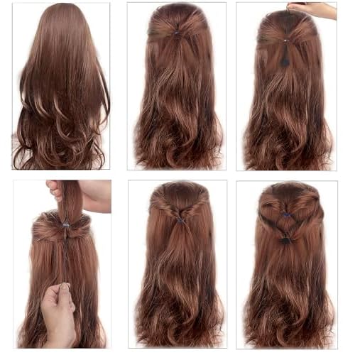16PCS Quick Topsy Tail Hair Beader Kit ? Automatic Bead Loading Tool, Braiding Loop Threader, Ponytail Maker for Girls Kids Hair Styling and Plait Accessories (black)