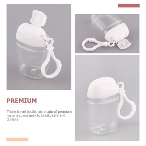 minkissy 27PCS 30ML Travel Size Clear Bottle with Keychain Bulk Plastic Pump Bottles with Flip Cap Leakproof Refillable Bottles Empty Shampoo Bottle for Liquid Travel Lotion