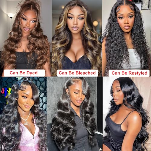 12A Human Hair Bundles 20 22 24 26 Inch Body Wave Bundles Human Hair Unprocessed Brazilian Quick Weave Hair 4 Bundles for Women Natural Color